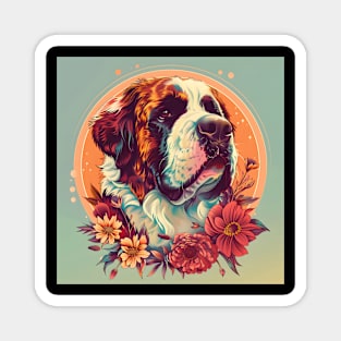 Saint Bernard in 70's Magnet