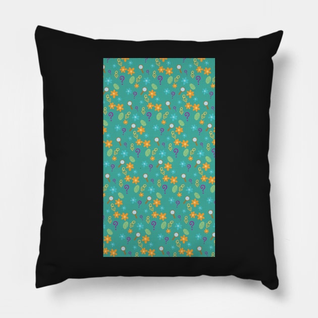 Mystery Inc Pattern (Teal) Pillow by karlaestrada