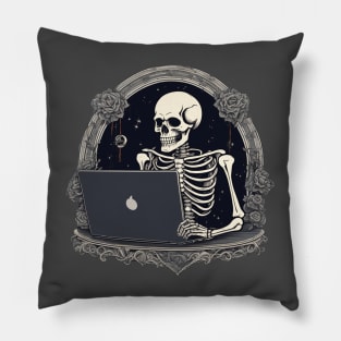 Skeleton software it guy computer developer Pillow