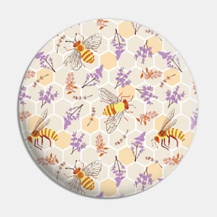Honey Bees and Lavender Flowers Pin