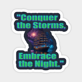 conquer the storms, embrace the night Magnet