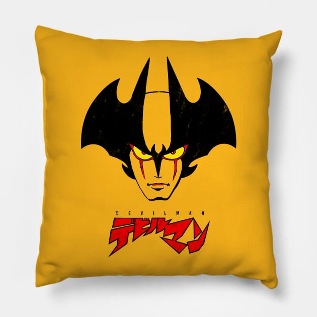 002 Devilman Head new Pillow by Yexart