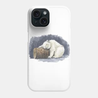 Sleeping polar bear, watercolor art Phone Case