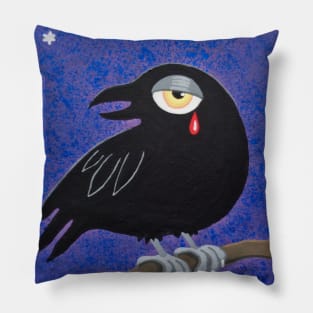 Raven black as night Pillow