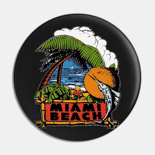 Vintage Style Miami Beach Design Pin