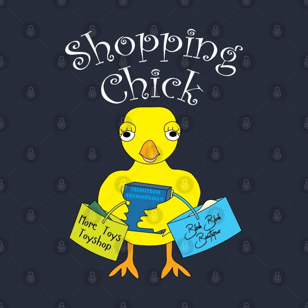 Shopping Chick White Text by Barthol Graphics