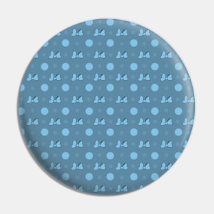 Blue Mini Bow & Polka Dot Pattern Pin