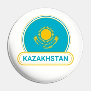 Kazakhstan Country Badge - Kazakhstan Flag Pin