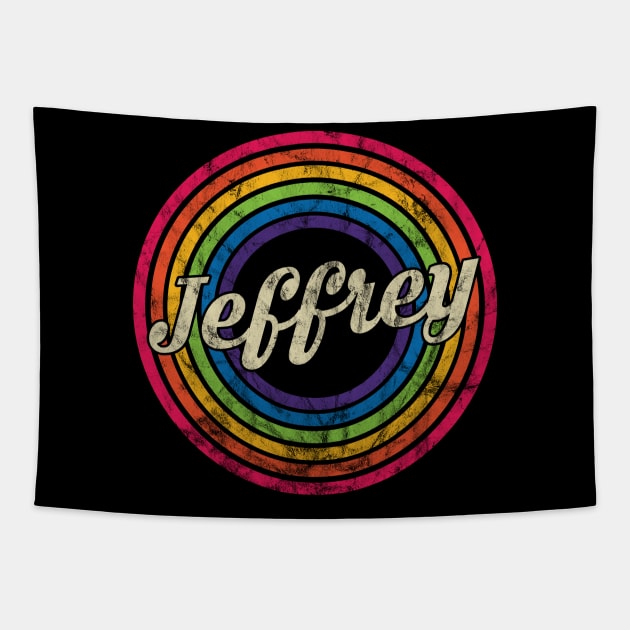 Jeffrey - Retro Rainbow Faded-Style Tapestry by MaydenArt