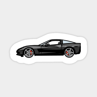 Chevrolet Corvette C6 Black Digital Painting Magnet