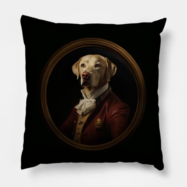 Victorian Noble Labrador Retriever - Oil Painting Style Pillow by Not Art Designs