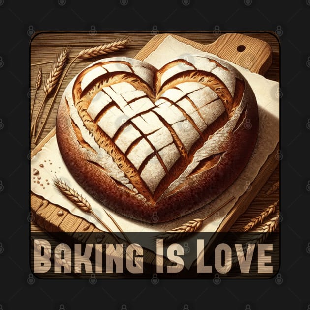 Baking Is Love, heart-shaped bread by Markaneu