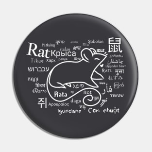 All the Languages of Rat (White Version) Pin