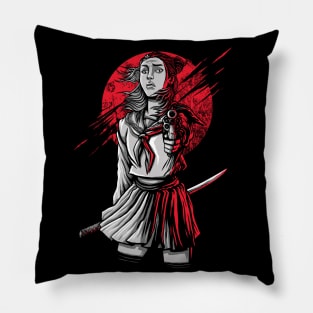 Girl Samurai Pillow