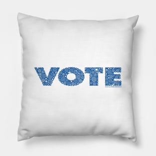 VOTE - Blue Distressed Circle Design Pillow