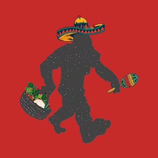 Mexican Bigfoot Carrying Cacti Funny Cinco De Mayo Taco Mens T-Shirt