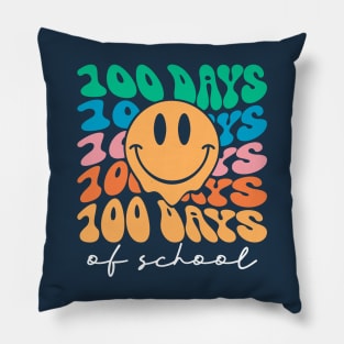 100 days of school Smiley Face Pillow