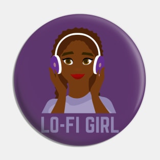 African American LOFI Hip Hop Girl Pin