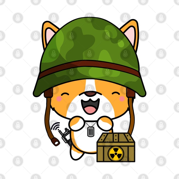 Cute corgi is a military pet by Pet Station