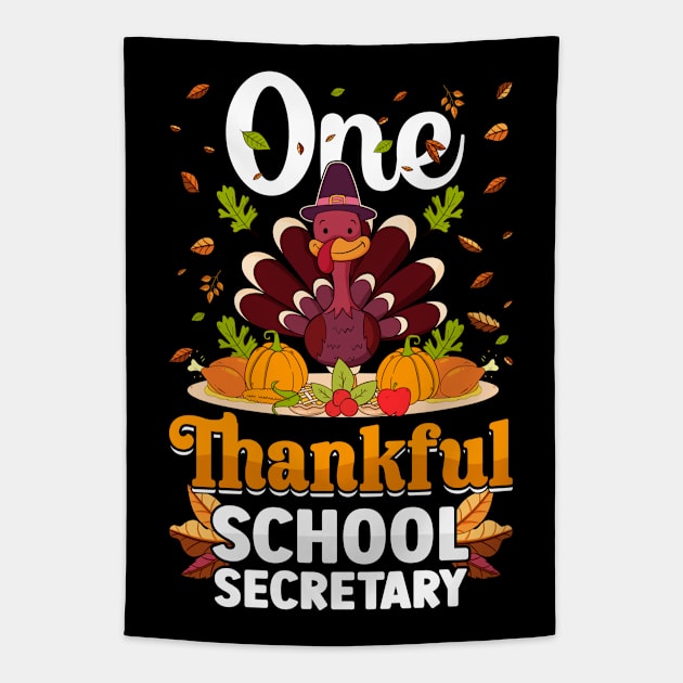 Thanksgiving day November 24 One Thankful school secretary Tapestry by ahadnur9926