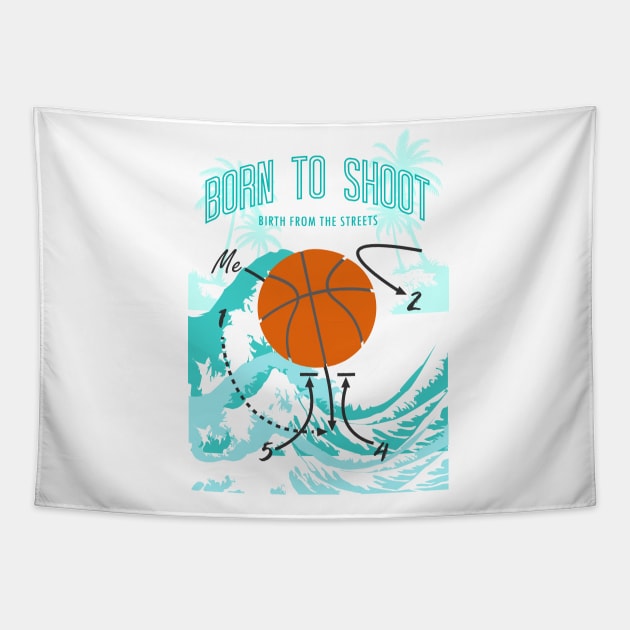 Basketball Born to shoot playbook 06 Tapestry by HCreatives