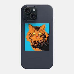 Pop cat  orange blue Phone Case