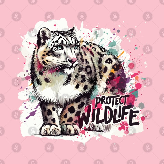 Snow Leopard - Protect Wildlife by PrintSoulDesigns