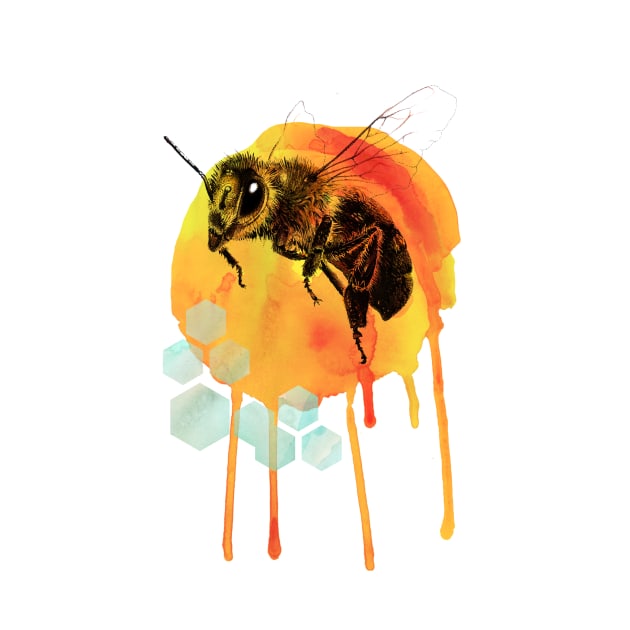 Honey Bee Watercolour by Artserge