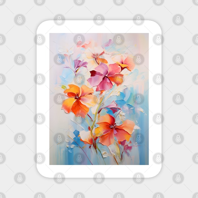 The most beautiful oil painting flowers Magnet by Apotis