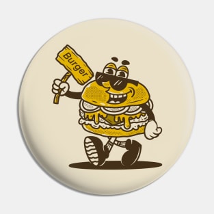 Burger character Pin