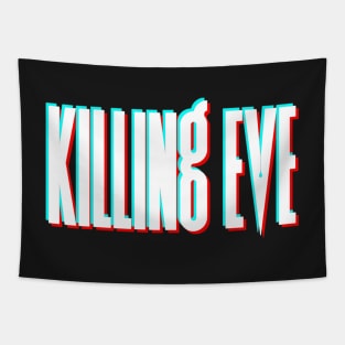 Killing Eve Retro Blur Logo - White Tapestry