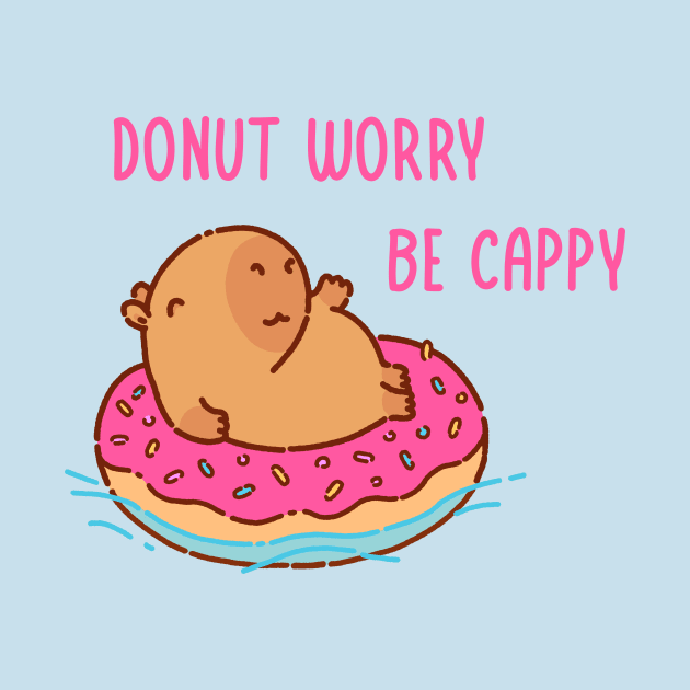 Capybara on a donut floater by manydoodles