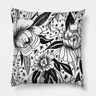 Tattoo and flowers Pillow