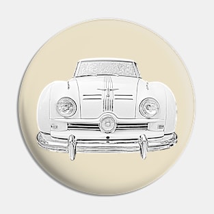 Austin A90 Atlantic 1950s classic car monochrome Pin