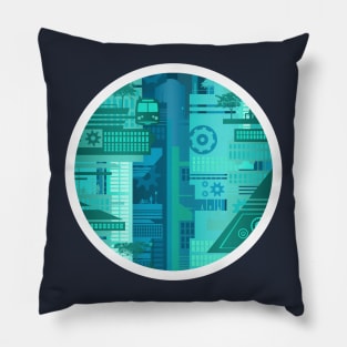 Futuristic Train Stop Pillow