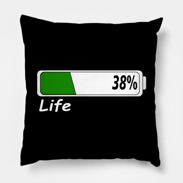 LIFE BATTERY T-SHIRT Pillow by paynow24