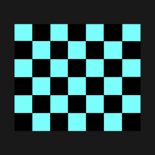 Aqua Blue Checkers T-Shirt