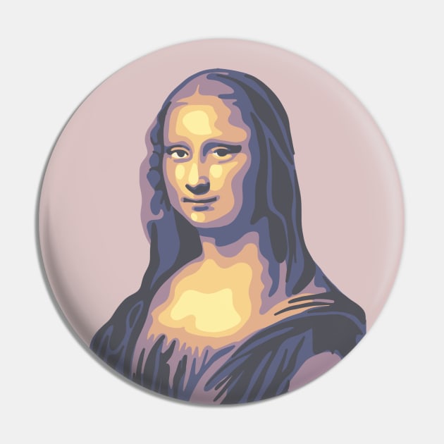 Mona Lisa Pin by Slightly Unhinged