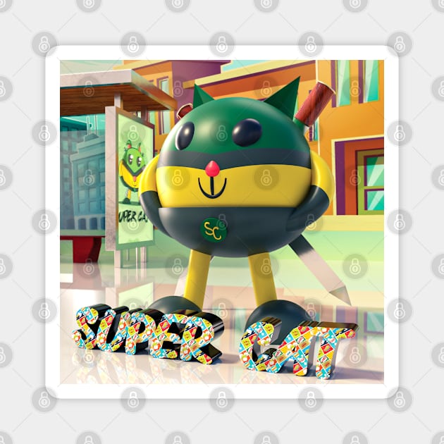 Super Cat! Magnet by Crossight_Overclothes