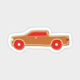 Gingerbread Christmas Pickup Truck Magnet