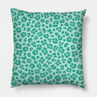 Green Leopard Print Pillow