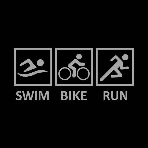 'Swim Bike Run' Awesome Bike Gift by ourwackyhome