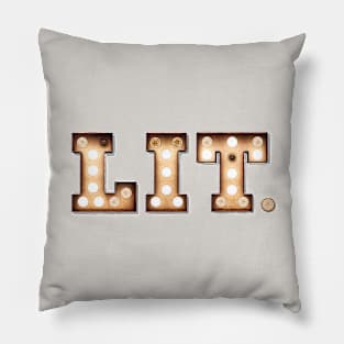 LIT Vintage Marquee Light Bulb Letters Funny Pillow