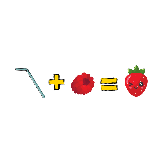 Straw Plus Berry Equals Strawberry by Papanee