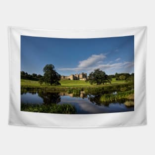 Alnwick Castle reflected in the River Aln. Tapestry