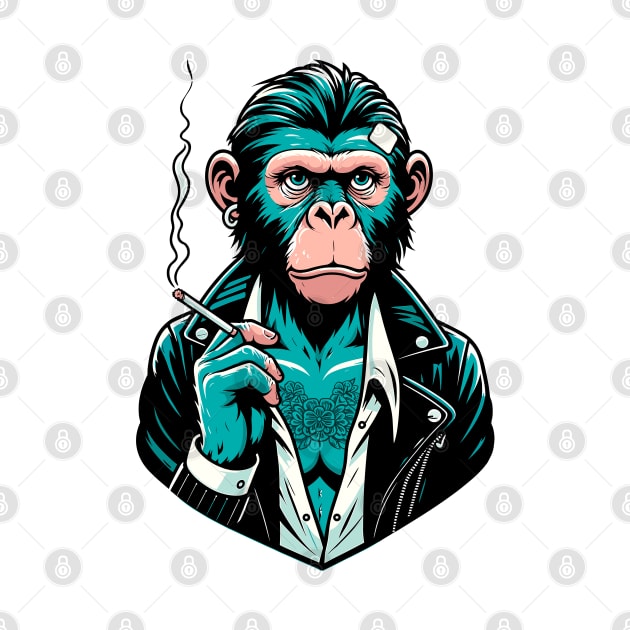 Yakuza Monkey - Tattooed & Fierce 90s Cartoon Art by TimeWarpWildlife