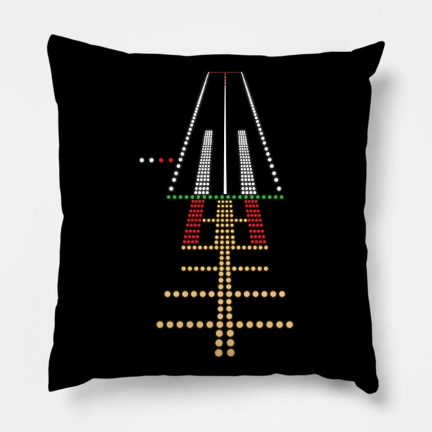 Airport Approach Lights Final Approach at night Pillow by zehrdesigns