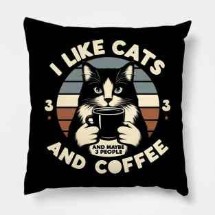 I like cats and coffee Pillow