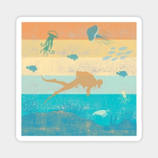 Scuba Diving Colorful Magnet