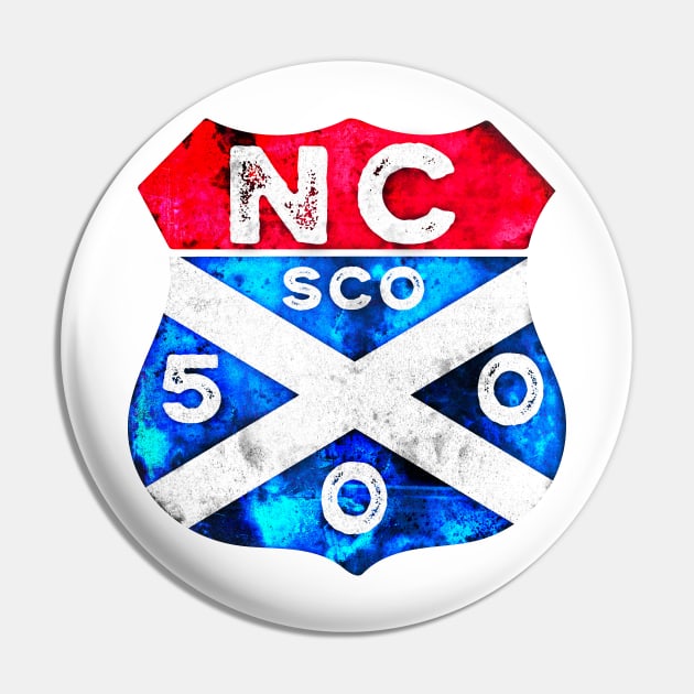 North Coast 500 Scottish Coast Vintage Driving Emblem Pin by ScienceNStuffStudio